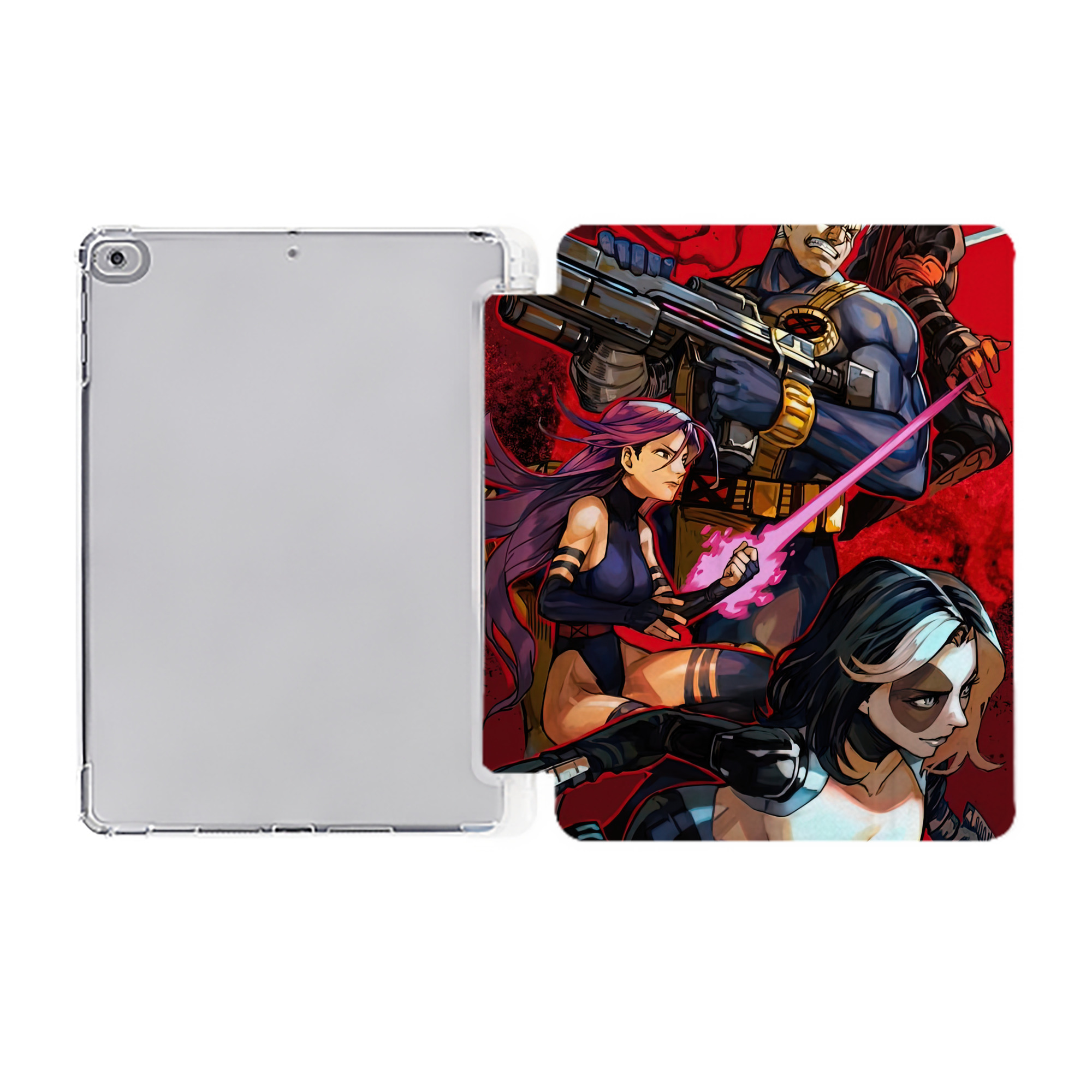 （画像用） Deadpool デッドプール IPad ケース ペン収納付き 三つ折りスタンド PUレザー×シリコン 対応機種9.5/10.5/10.9インチ